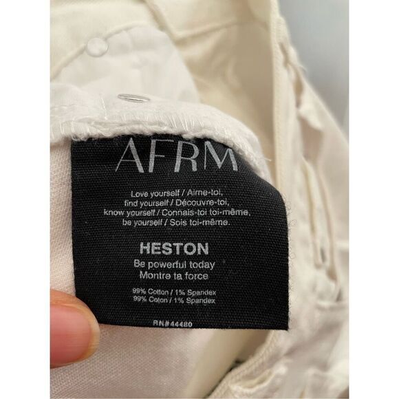 AFRM Womens Heston Jean 26 Bright White High Rise High Waisted Straight Leg - Picture 5 of 8